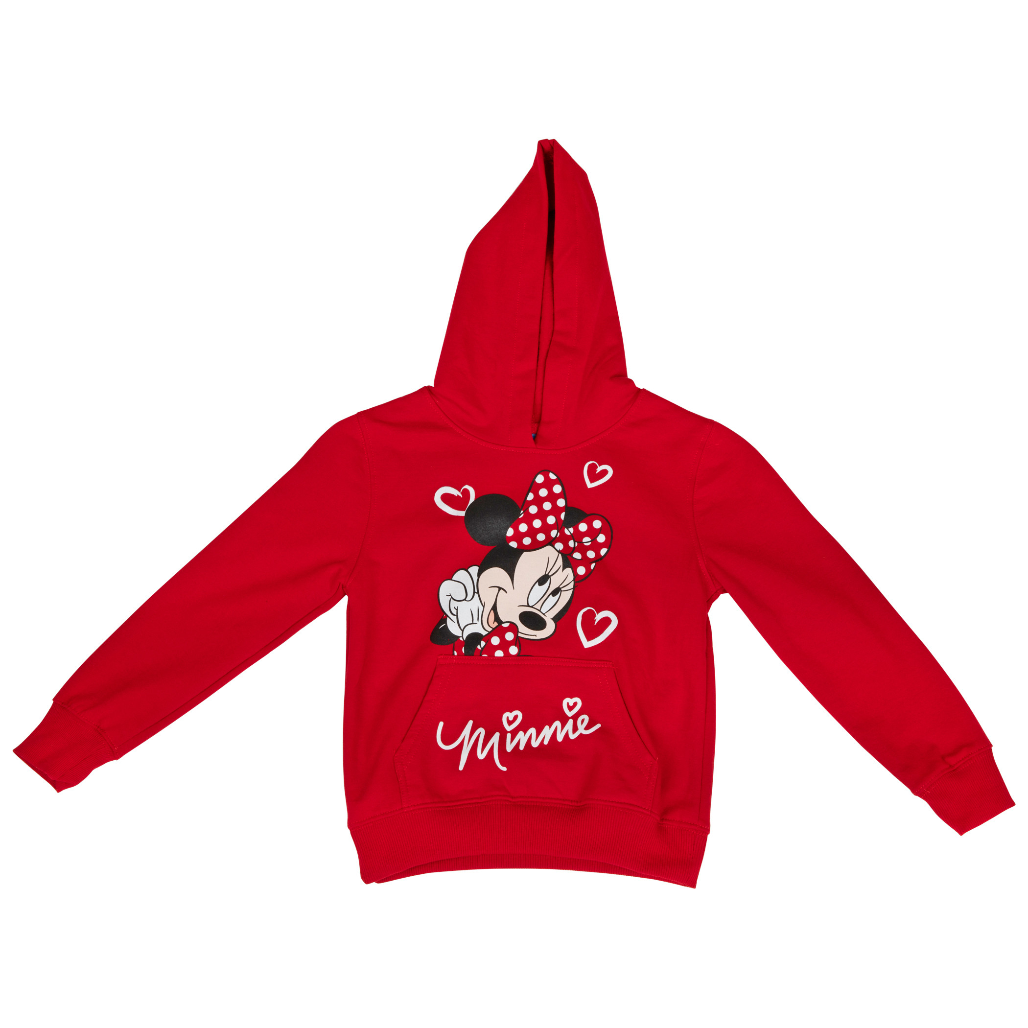 Disney Minnie Mouse Character And Hearts Youth Hoodie